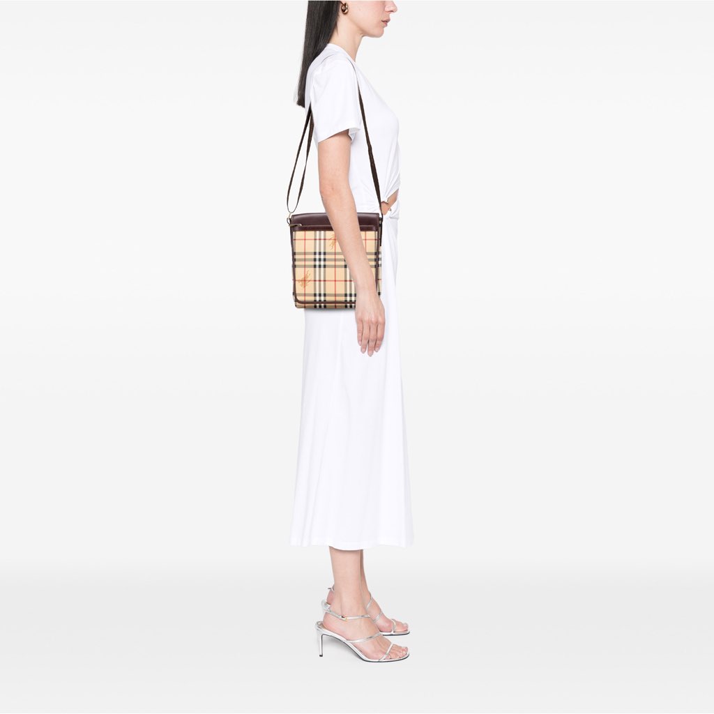 Burberry Haymarket Check Coated Canvas Crossbody - Image 11