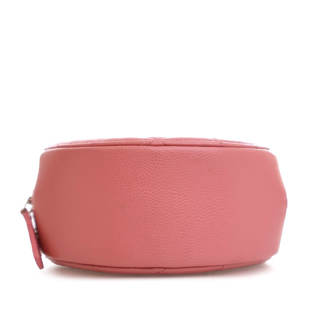 Chanel Quilted Caviar Round Clutch With Chain - 4