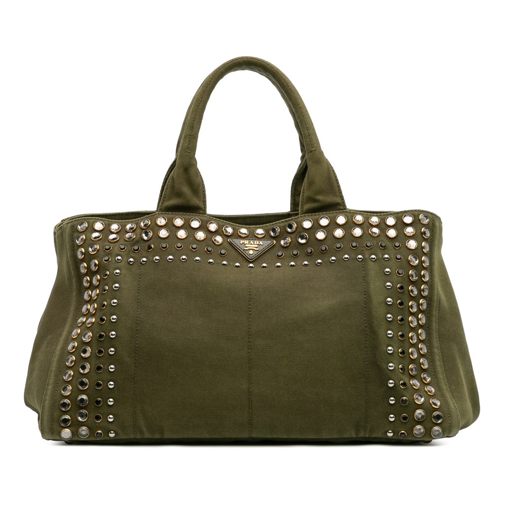 Prada Large Canvas Canapa Bijoux Tote