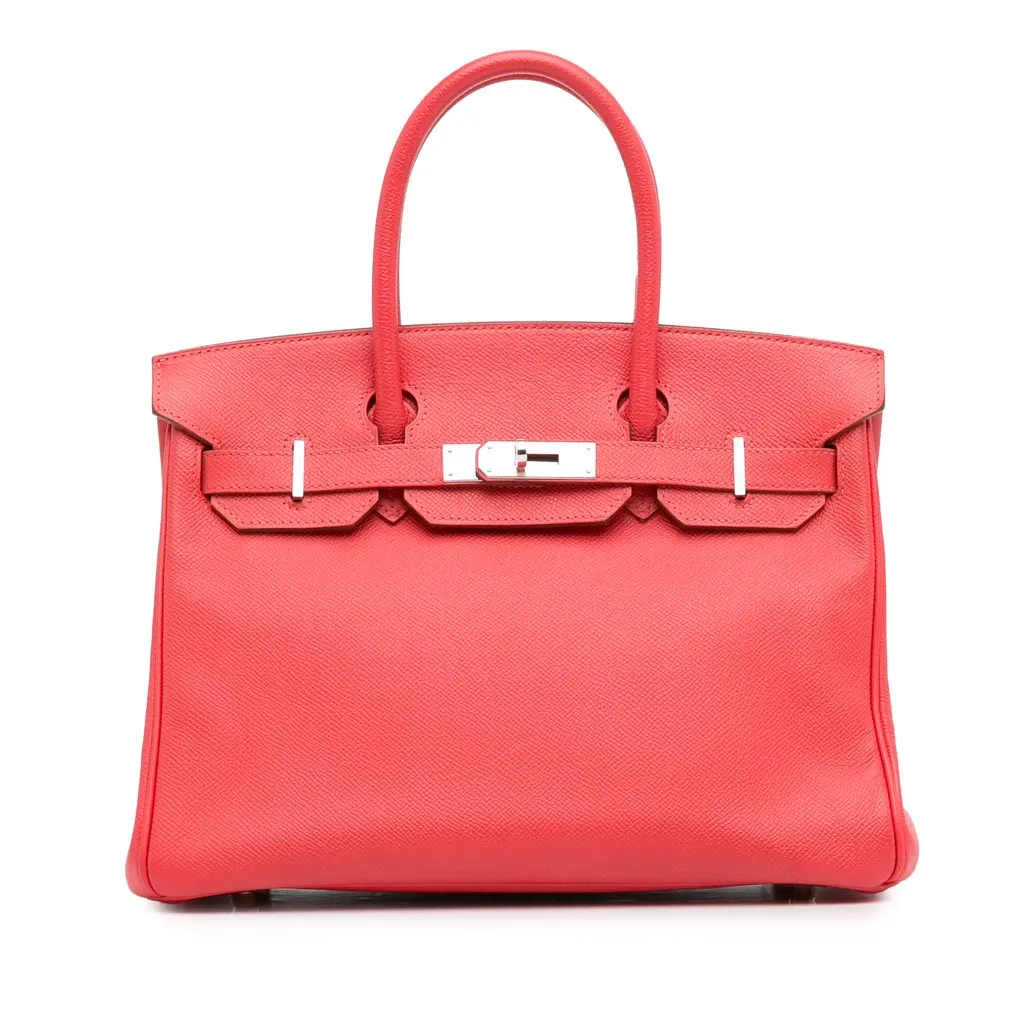 Hermès Epsom Birkin Retourne 30 Red Leather Good - Front View
