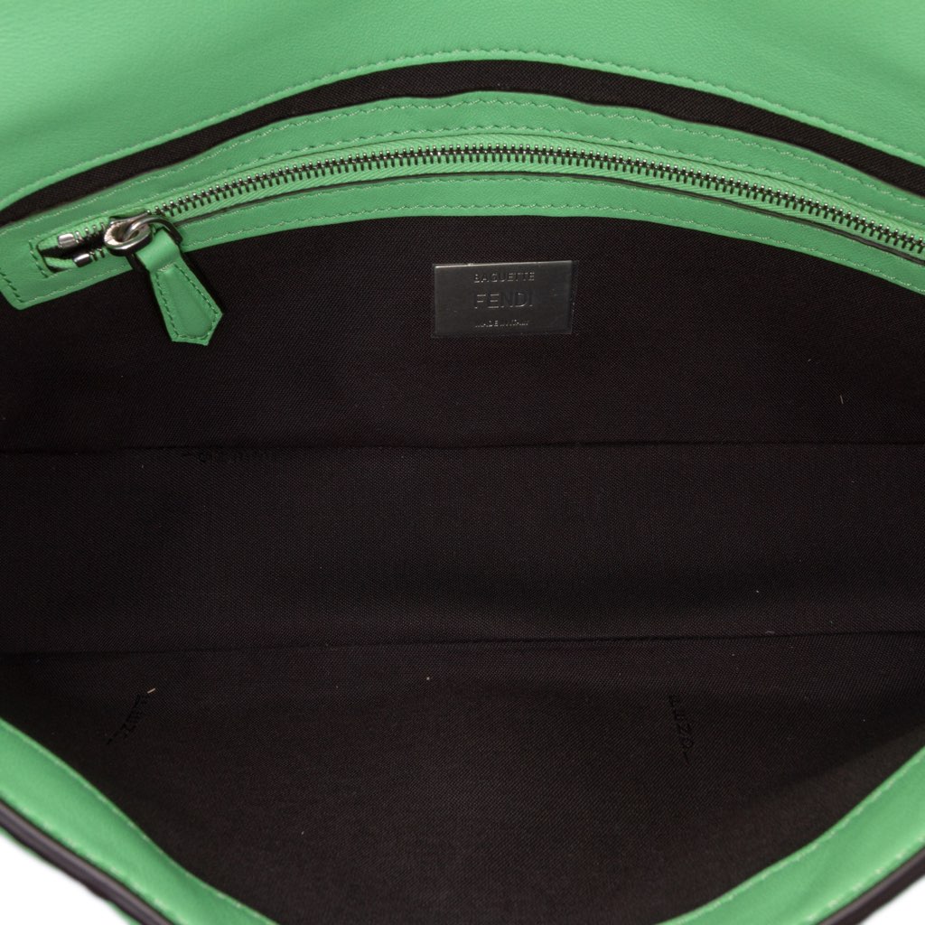 Fendi Zucca Embossed Stitched Leather Baguette Satchel - 4