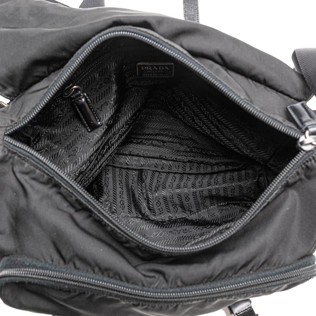 Prada Tessuto Zip Double Buckle Messenger Bag - 4