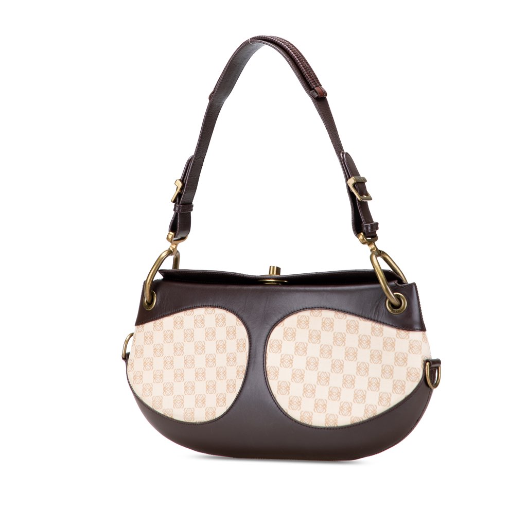 Loewe Anagram Canvas and Leather Shoulder Bag - 2