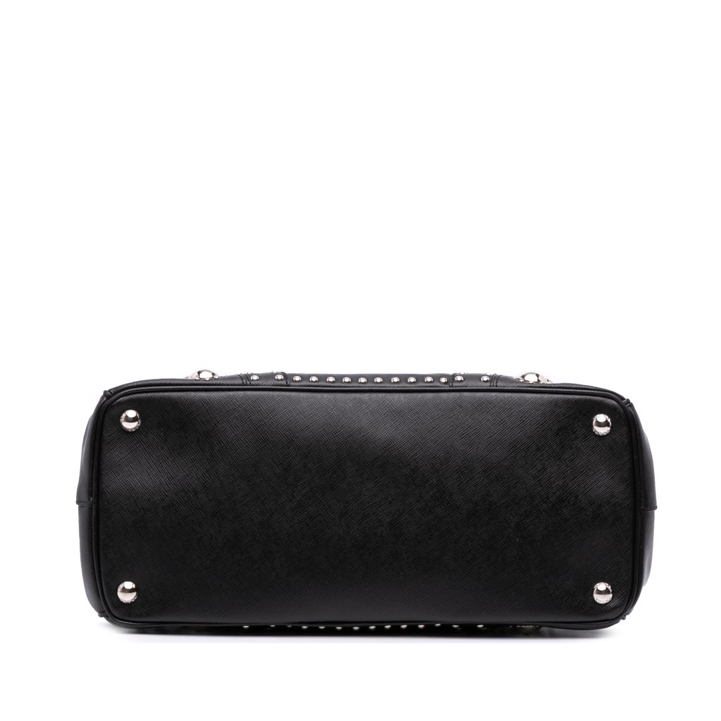Prada Saffiano Turnlock Double Zip Studded Tote - 3
