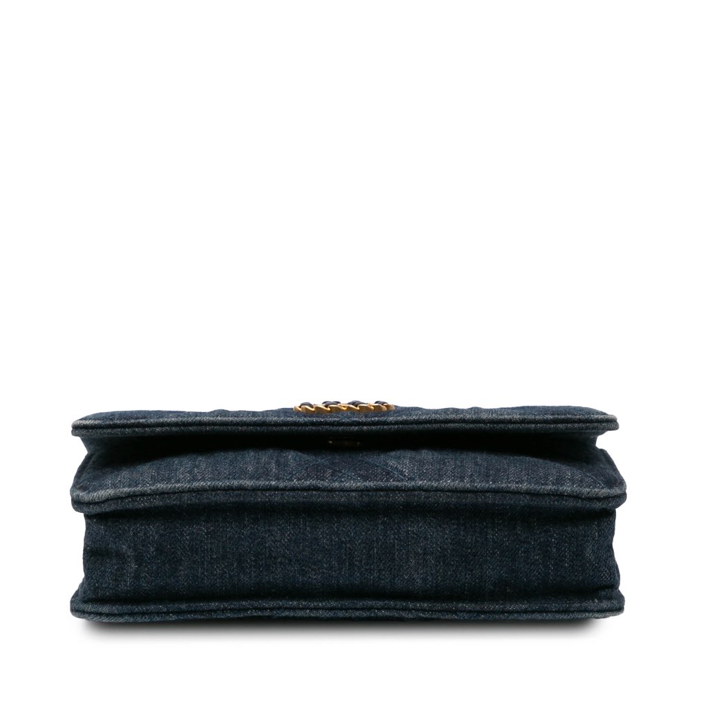 Chanel Denim 19 Flap Wallet On Chain - Image 6