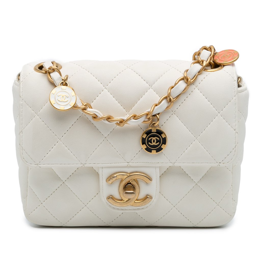 Chanel Mini Square Classic Lambskin Casino Royale Charms Single Flap