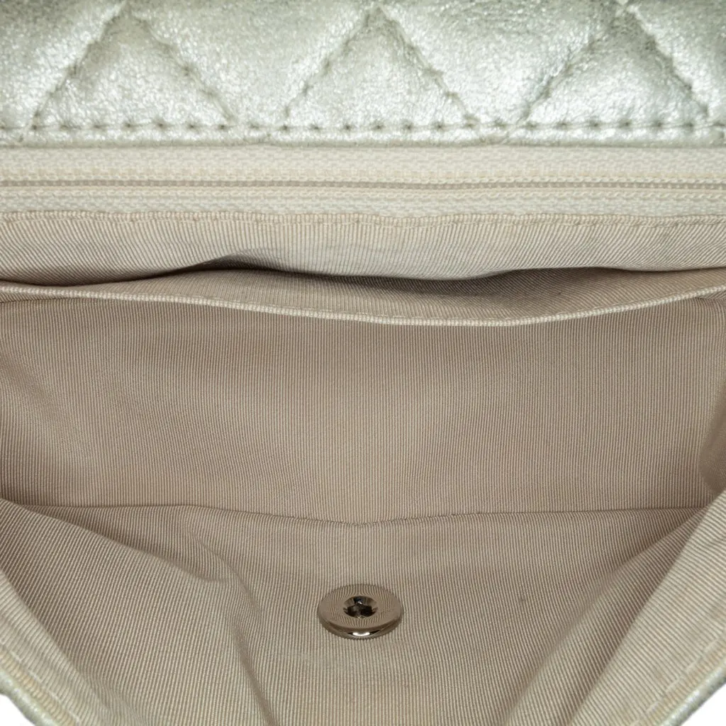 Chanel Mini Iridescent and Studded Calfskin Flap Silver Leather Good - Box View