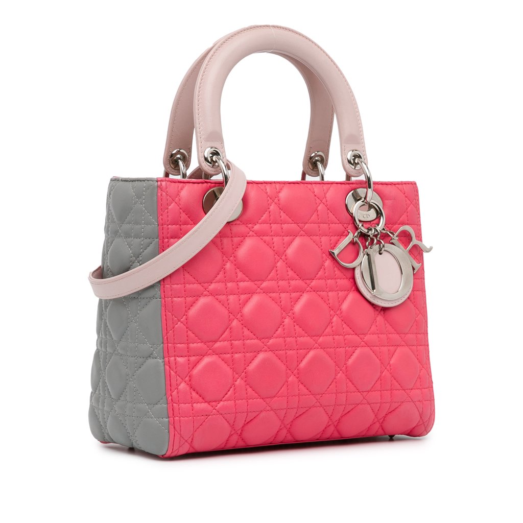 Dior Medium Tricolor Lambskin Cannage Lady Dior - 2