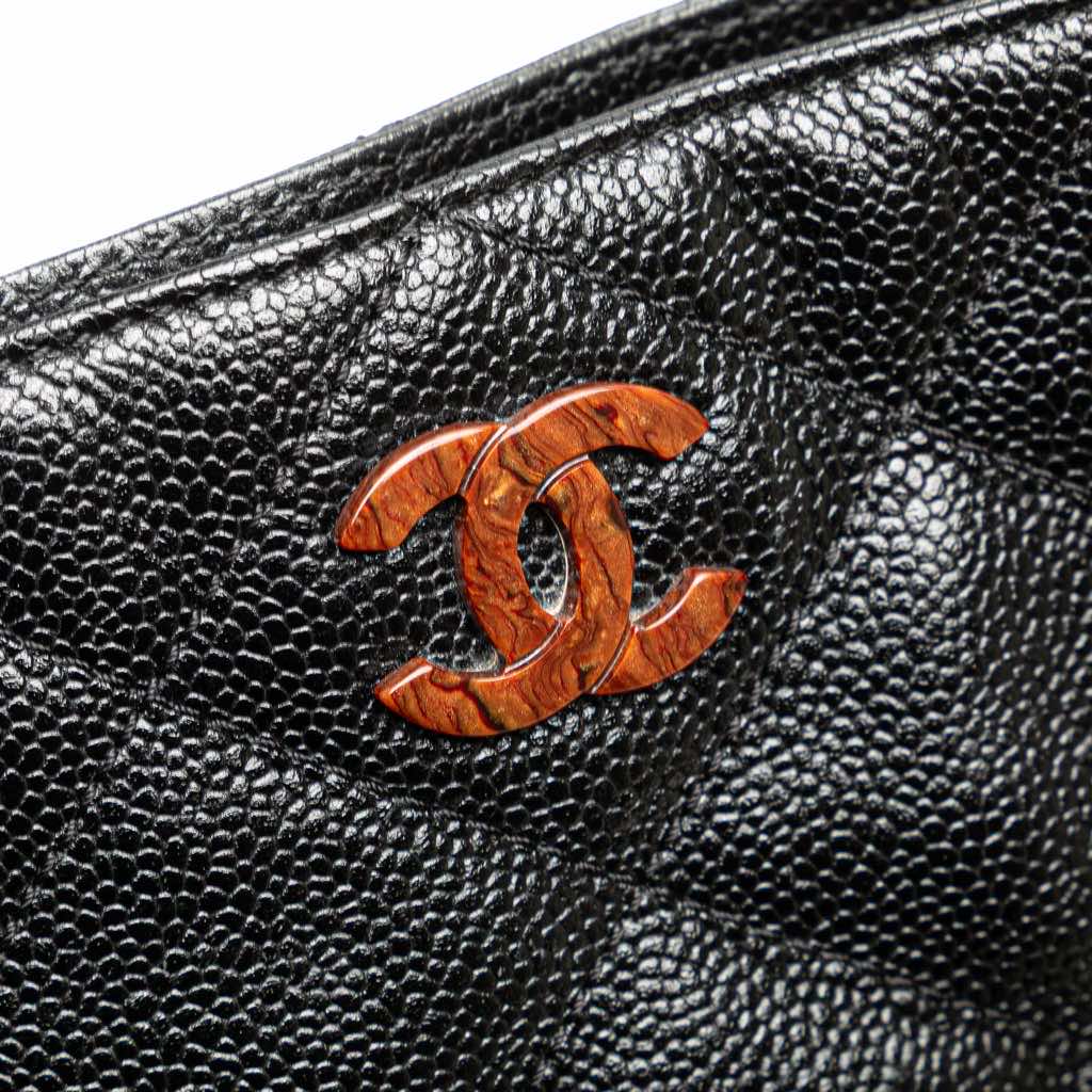 Chanel CC Quilted Caviar Tortoise Chain Tote - Image 11