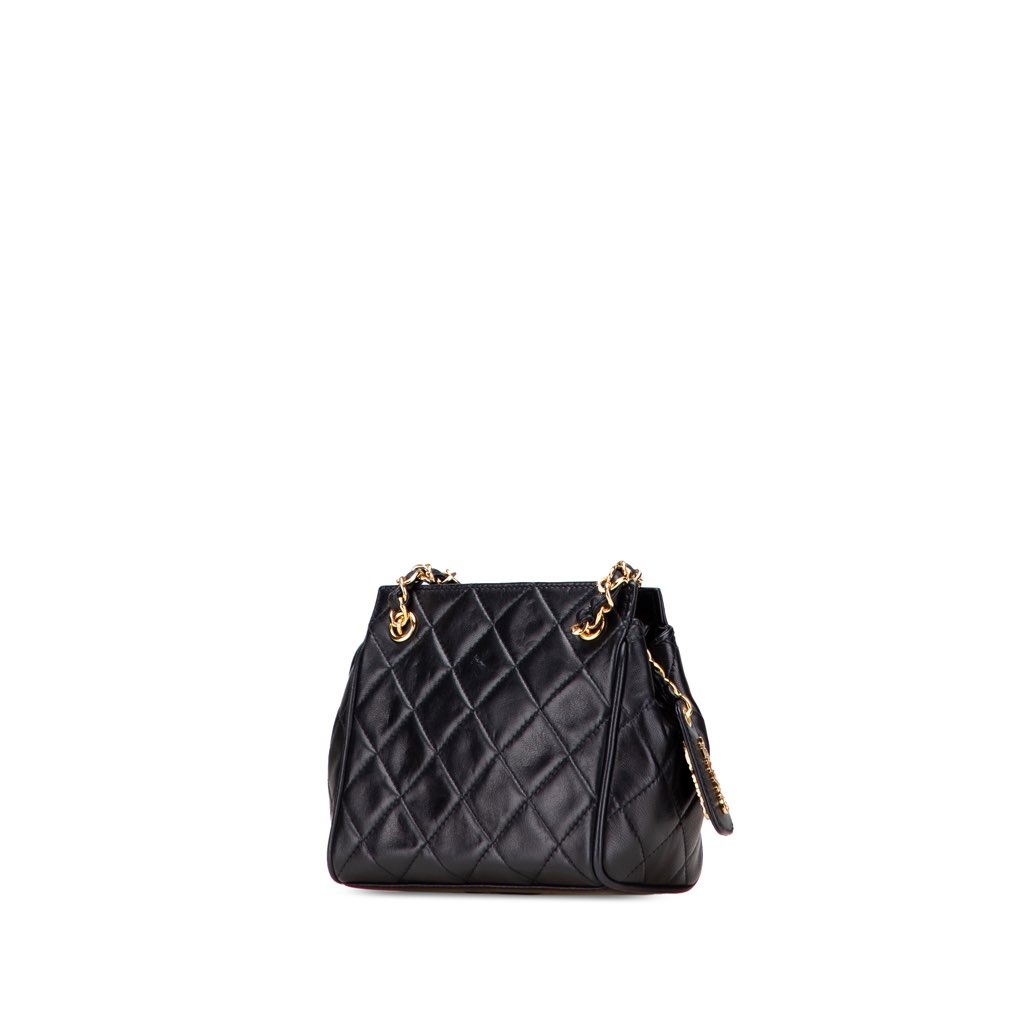 Chanel Mini Quilted Lambskin Chain Shoulder Bag - Back view