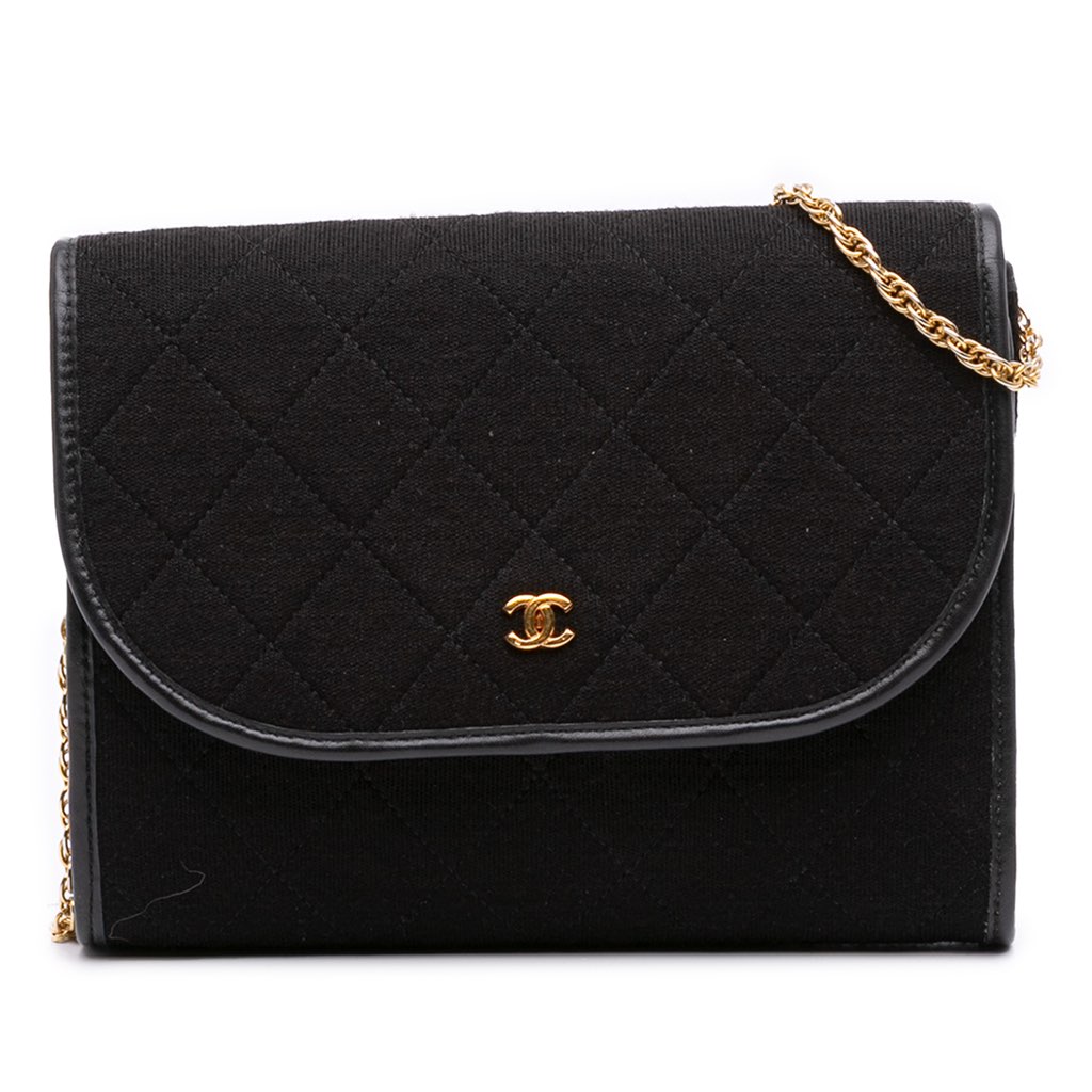 Chanel CC Quilted Jersey Chain Flap