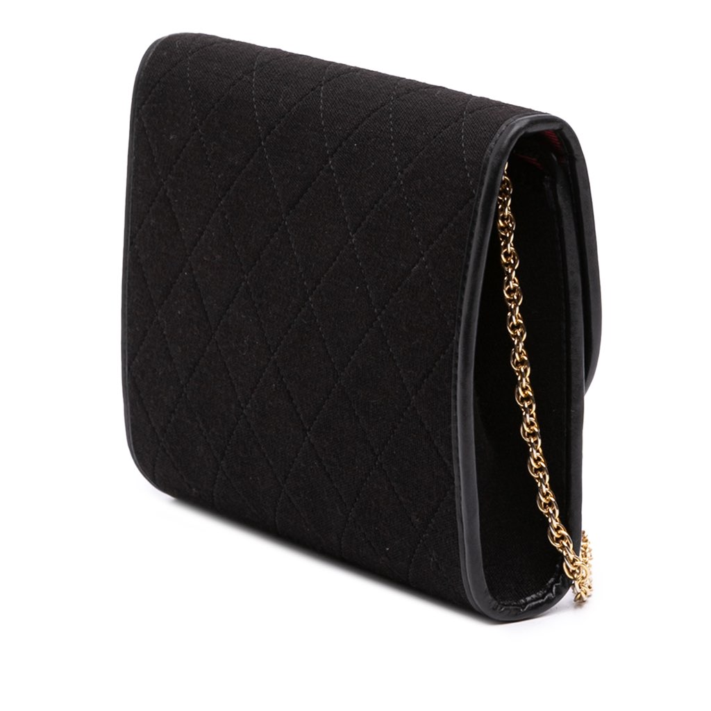 Chanel CC Quilted Jersey Chain Flap - Back view