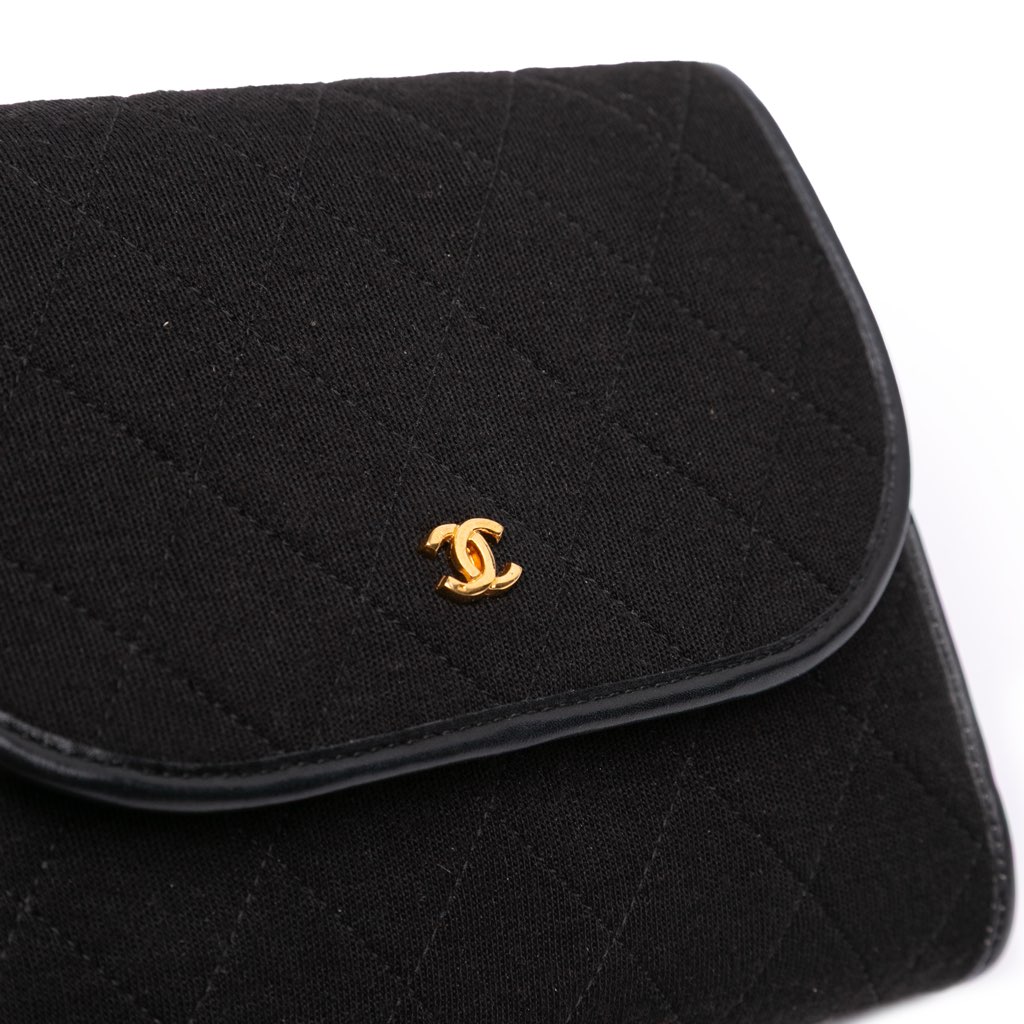 Chanel CC Quilted Jersey Chain Flap - Image 10