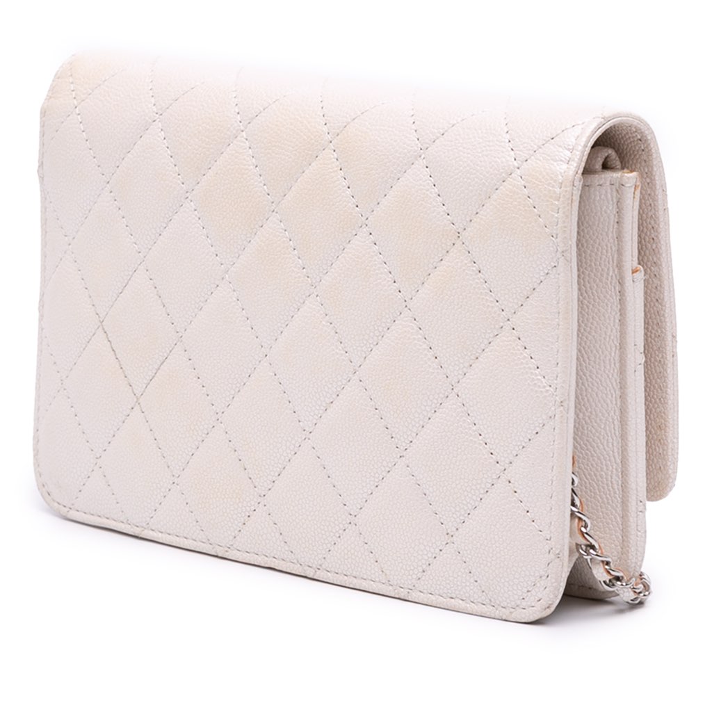 Chanel Quilted Caviar Golden Class Wallet On Chain - Back view