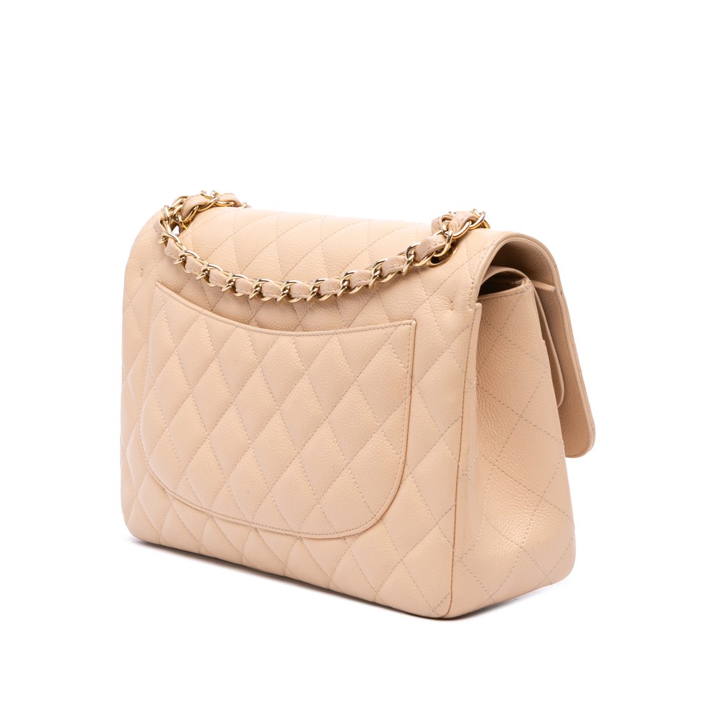 Chanel Jumbo Classic Caviar Double Flap - Back view