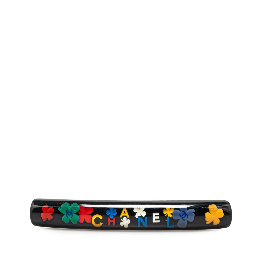 Chanel Resin CC Clover Hair Barrette