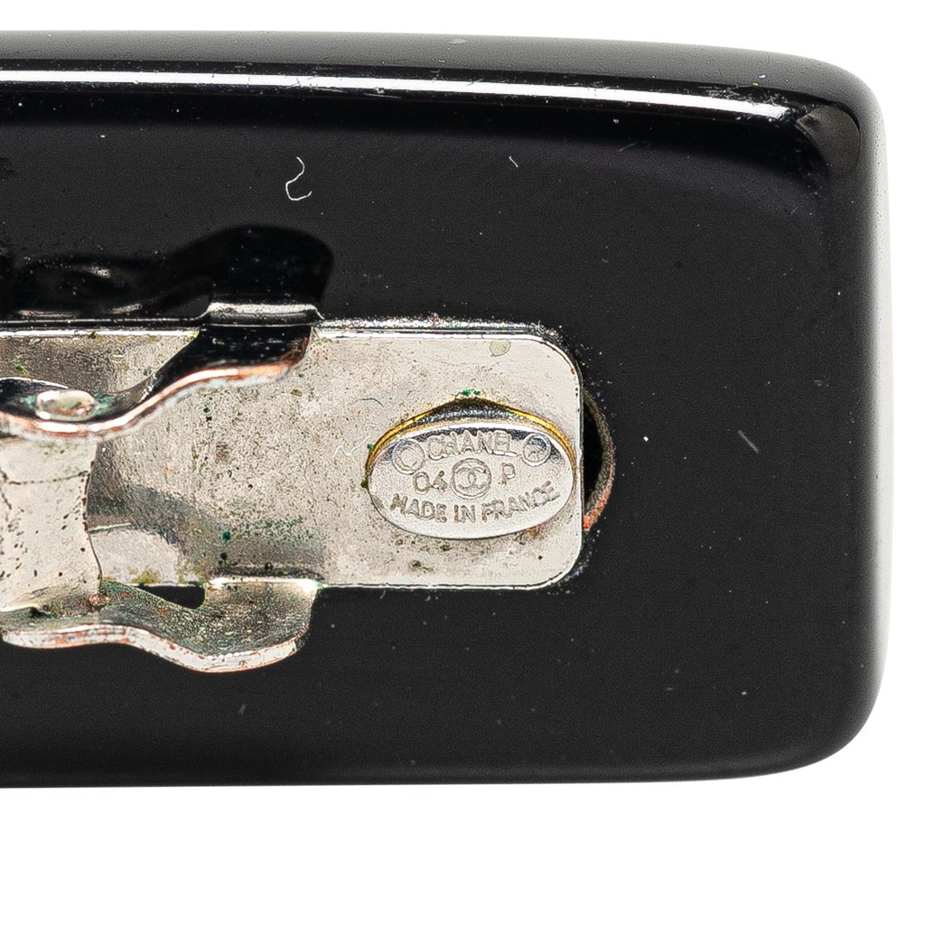 Chanel Resin CC Clover Hair Barrette - Image 6