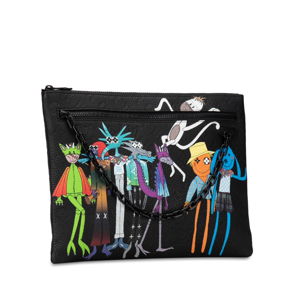 Louis Vuitton Virgil Abloh Monogram Taurillon Zoom With Friends A4 Pouch - 2