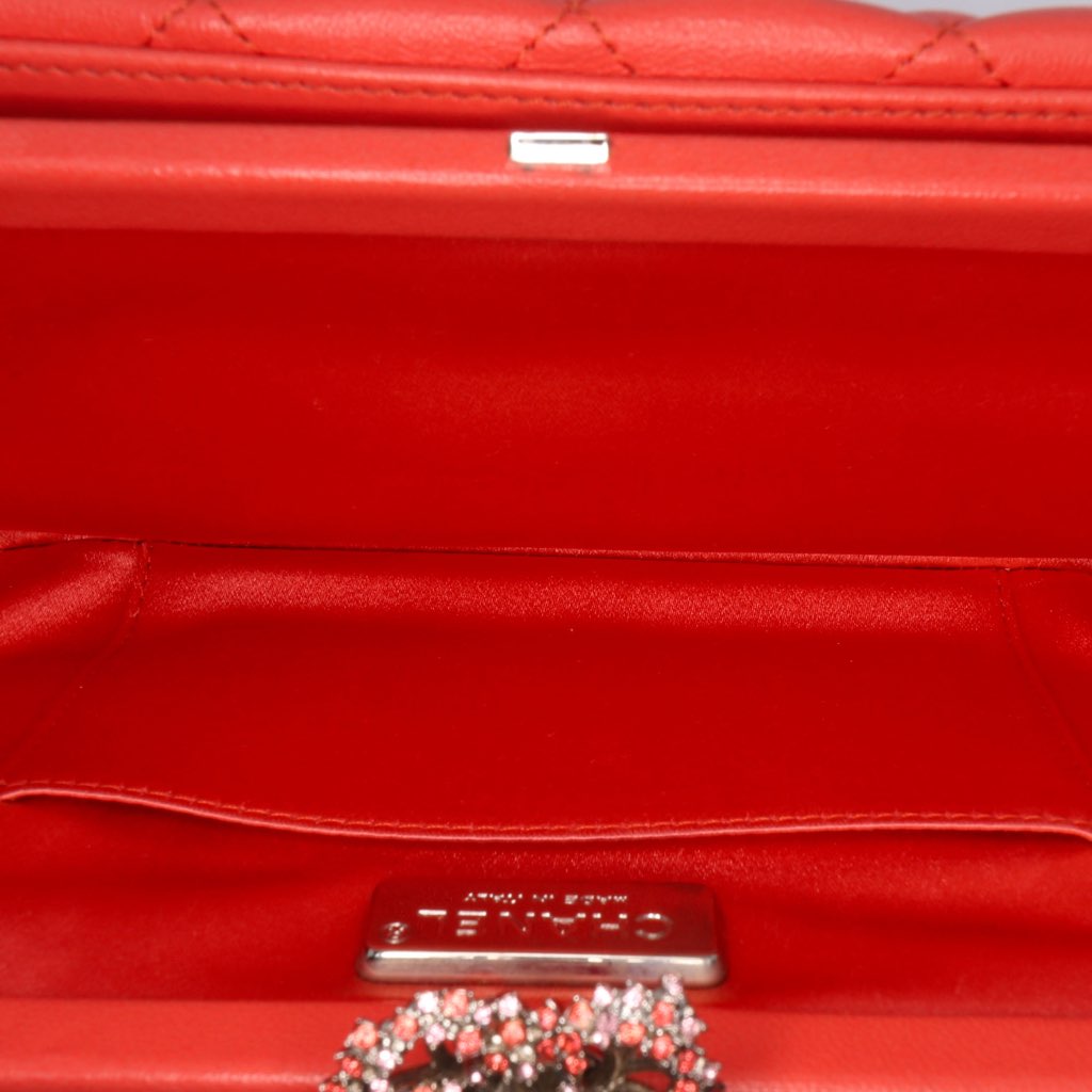 Chanel Quilted Lambskin Crystal Camellia Long Clutch - 4