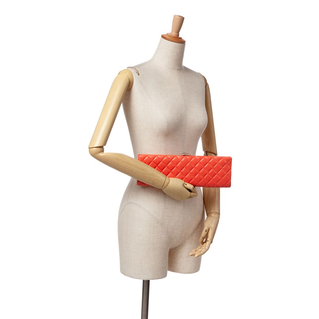 Chanel Quilted Lambskin Crystal Camellia Long Clutch - Image 11