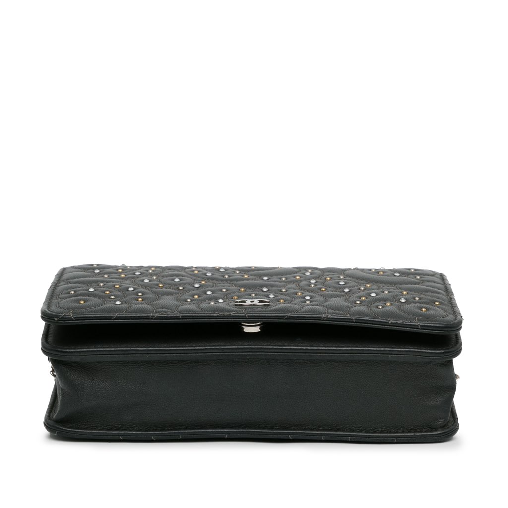 Chanel Studded Calfskin Camellia Wallet On Chain - 4