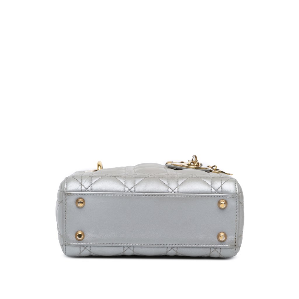 Dior Mini Metallic Lambskin Cannage Lady Dior - Image 6