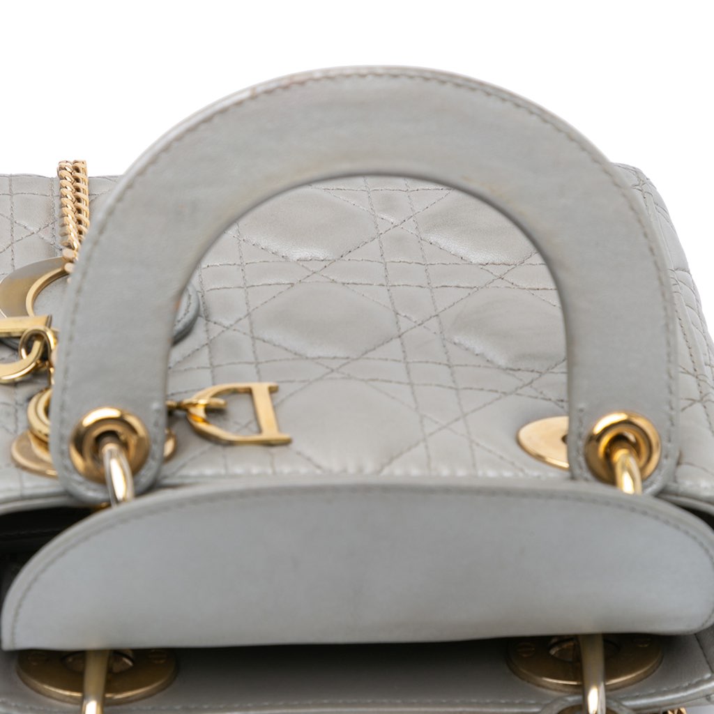 Dior Mini Metallic Lambskin Cannage Lady Dior - Image 10