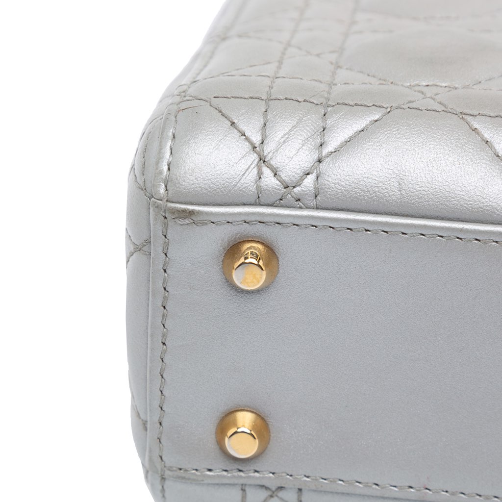 Dior Mini Metallic Lambskin Cannage Lady Dior - Image 12