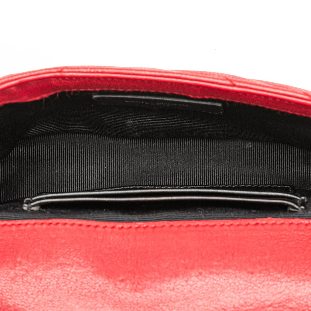 Saint Laurent Baby Sheepskin Chevron Classic Monogram Chain Bag - 4