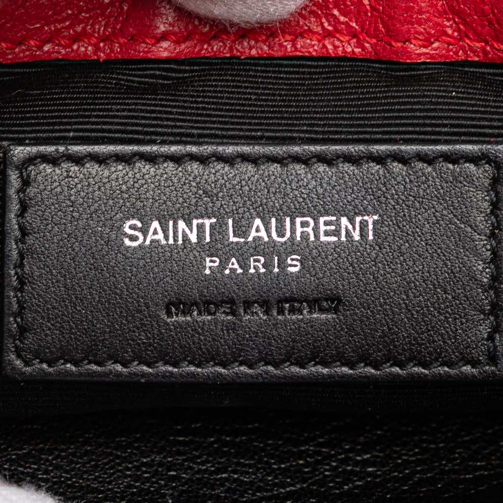 Saint Laurent Baby Sheepskin Chevron Classic Monogram Chain Bag - Side view