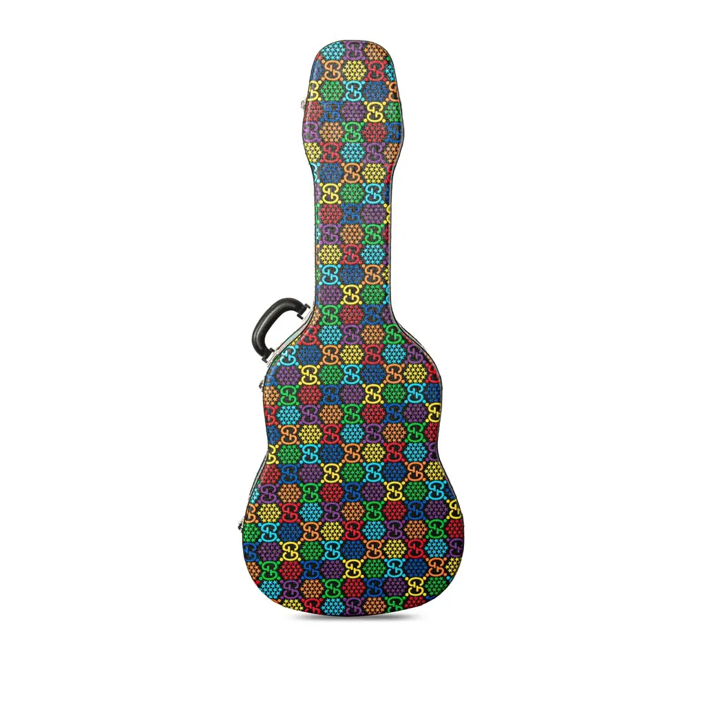 Gucci GG Supreme Psychedelic Guitar Case MultiColor Canvas Good - Front View