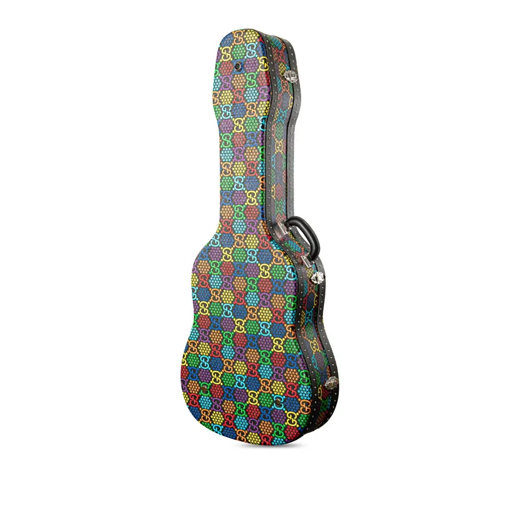 Gucci GG Supreme Psychedelic Guitar Case MultiColor Canvas Good - Back View