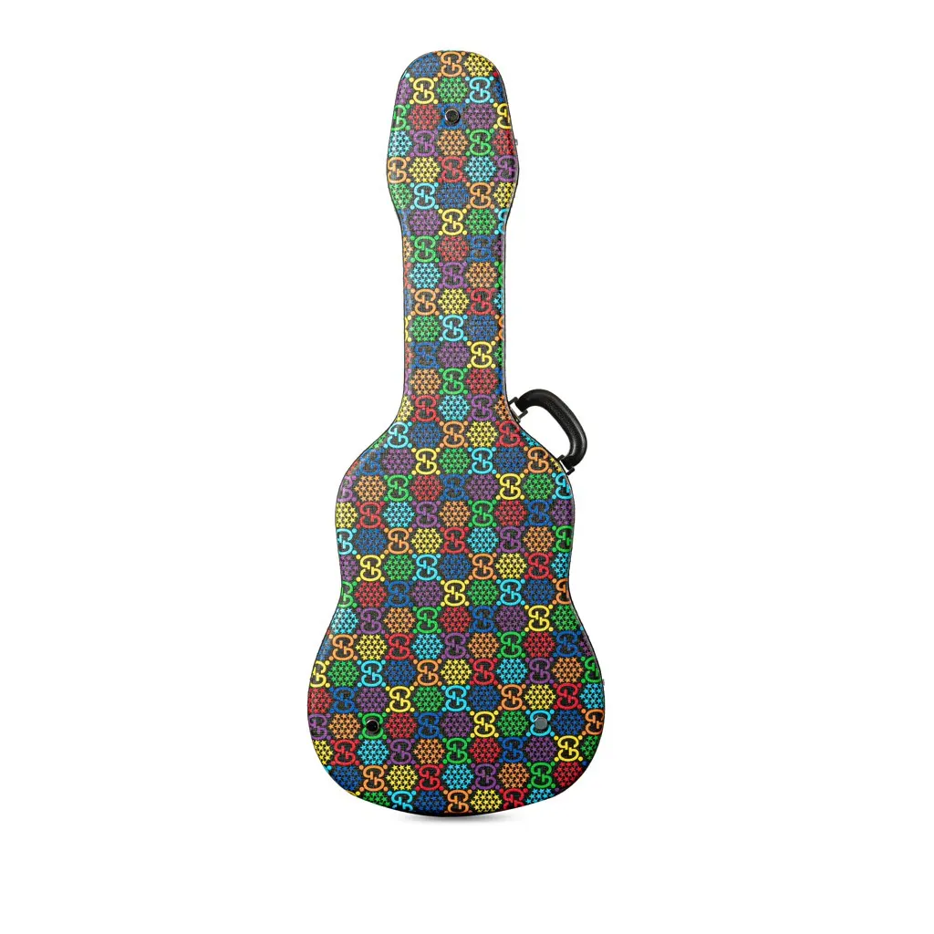 Gucci GG Supreme Psychedelic Guitar Case MultiColor Canvas Good - Inside View