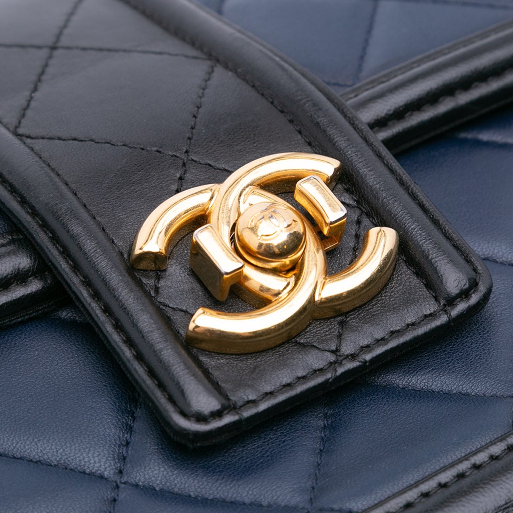 Chanel Medium Bicolor Quilted Lambskin Elegant CC Flap - Image 10