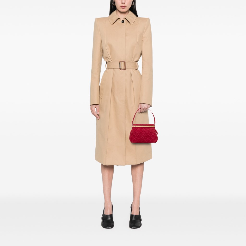 Chanel Quilted Suede Metal Frame Handbag - Image 13