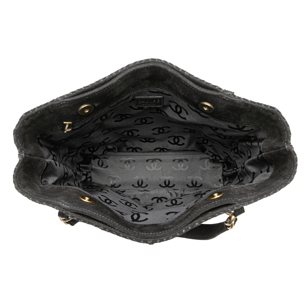 Chanel CC Stitched Suede Tote - 4