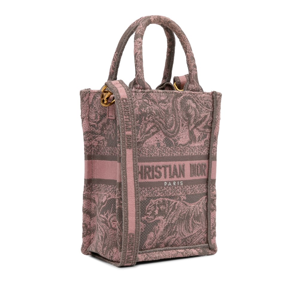 Dior Mini Toile de Jouy Vertical Book Tote - Back view