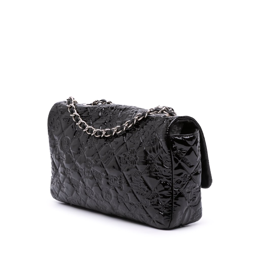 Chanel Medium Patent Lucky Symbols Flap - Back view