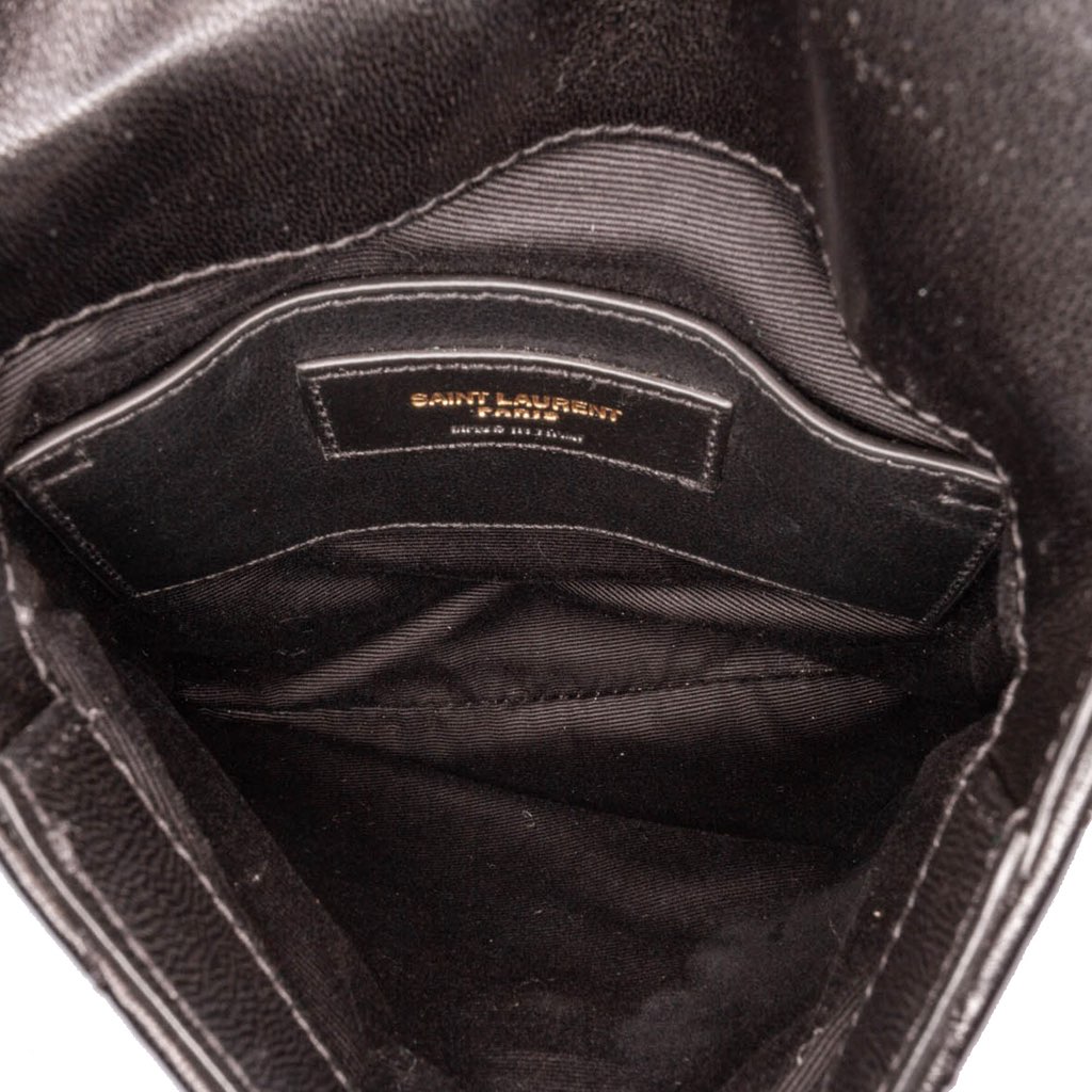 Saint Laurent Lambskin Chevron Monogram Double Flap Crossbody - 4