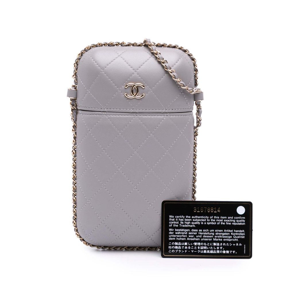 Chanel CC Quilted Lambskin Chain Around Phone Holder - Image 14