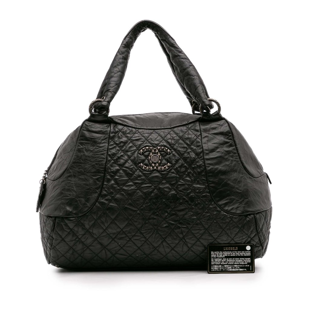 Chanel CC Quilted Aged Calfskin Coco Rider Bowling Bag - Image 13