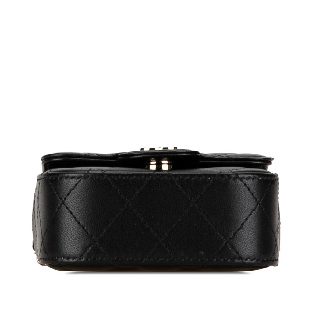 Chanel CC Quilted Lambskin Flap Card Holder On Chain - 4