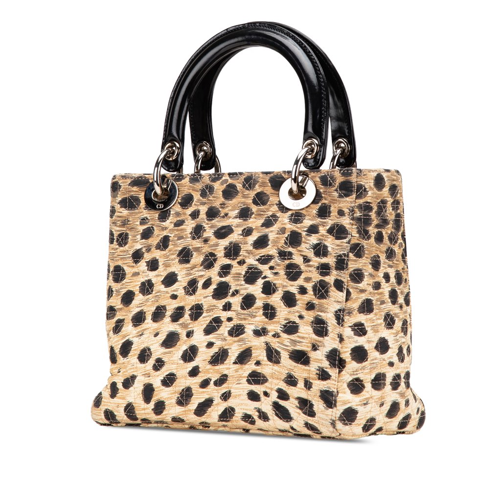 Dior Medium Canvas Cannage Leopard Print Lady Dior - 2