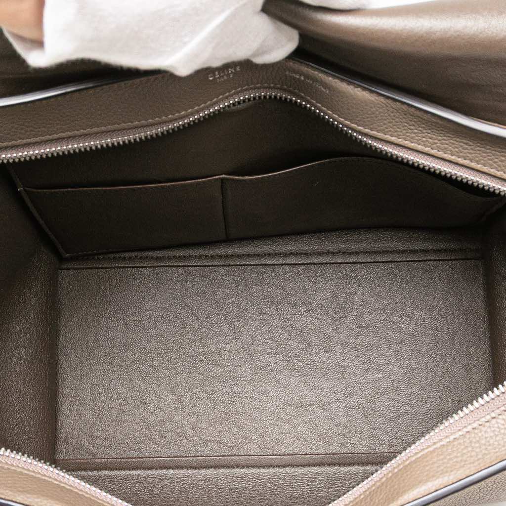 Celine Medium Bicolor Calfskin and Suede Trapeze Satchel - 4