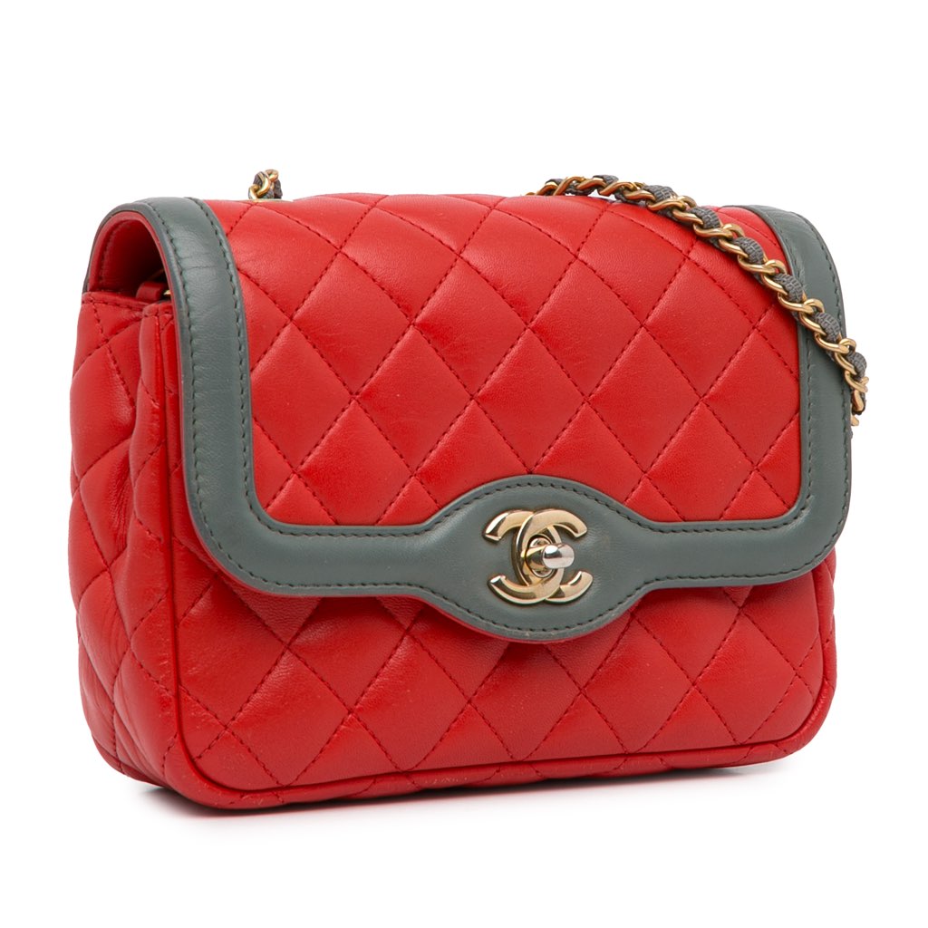Chanel Mini Lambskin Two-Tone Day Flap - Back view
