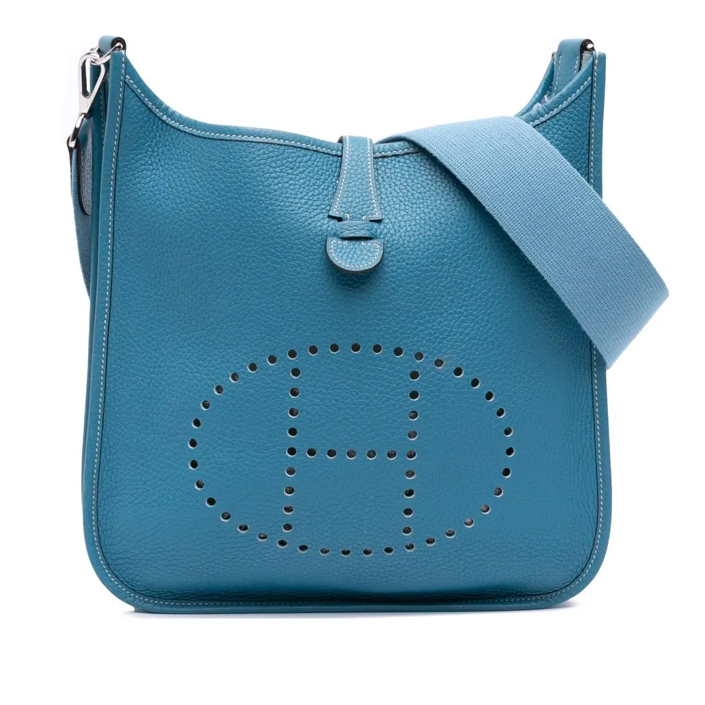 Hermès Clemence Evelyne I 29 Blue Leather Very good - Front View