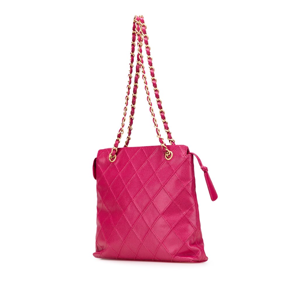 Chanel CC Quilted Caviar Chain Tote - Back view