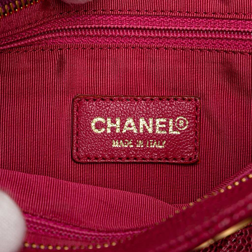 Chanel CC Quilted Caviar Chain Tote - Side view