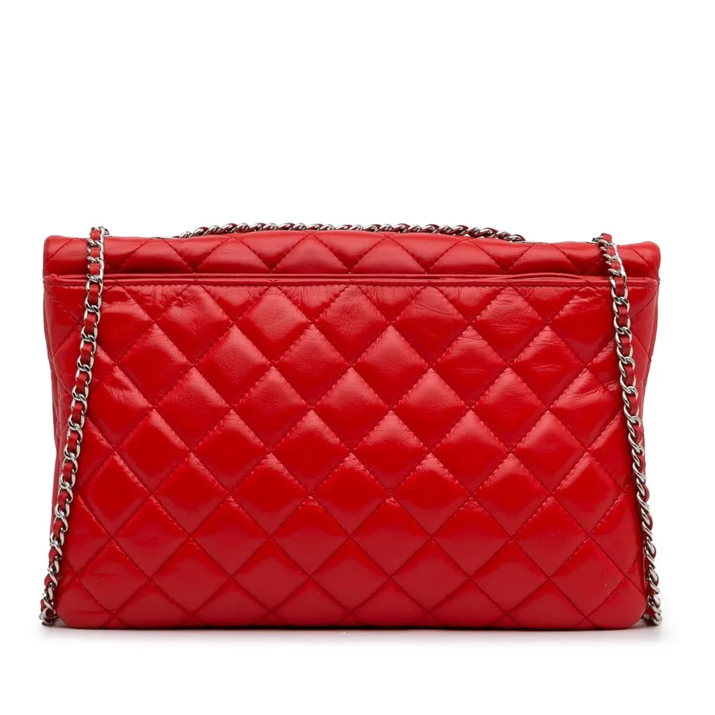 Chanel Maxi 3 Tender Touch Flap Red Leather Good - Model View