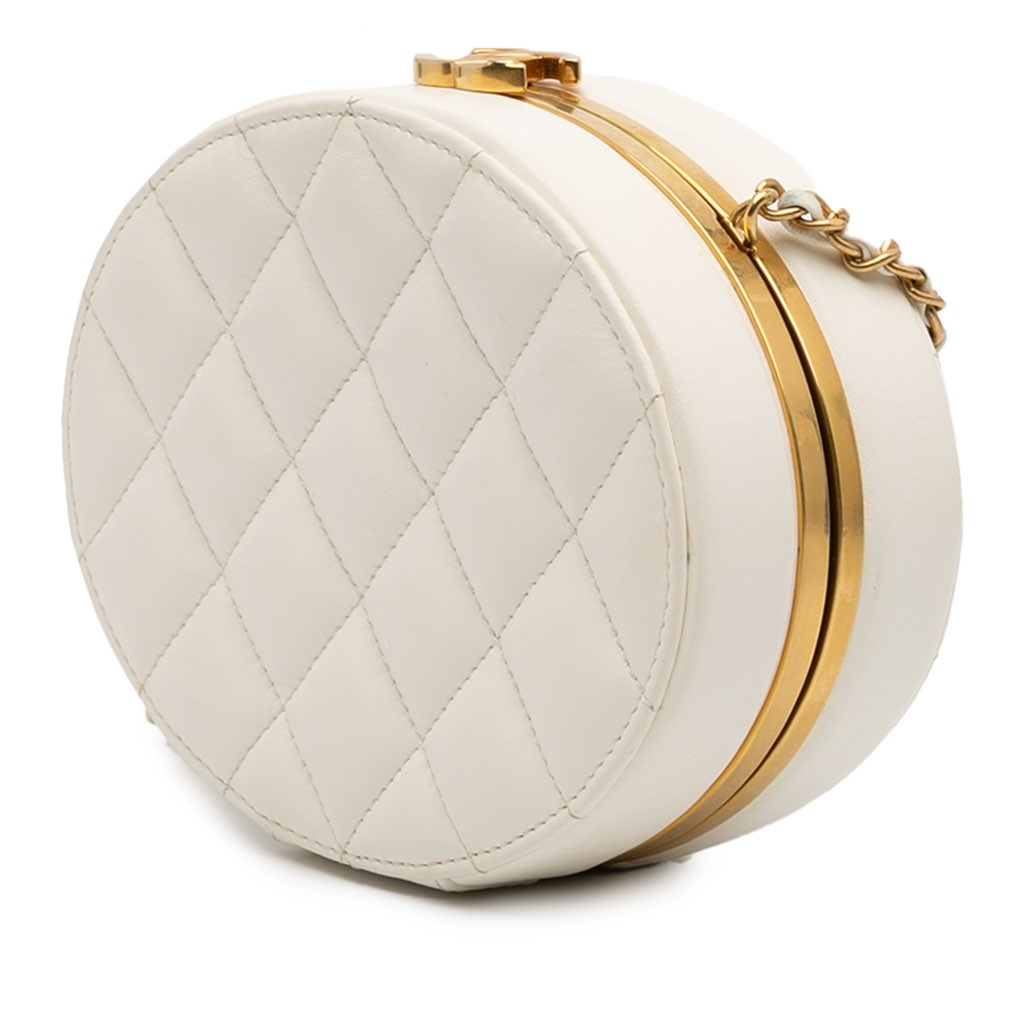 Chanel CC Quilted Lambskin Frame Vanity Case - Back view